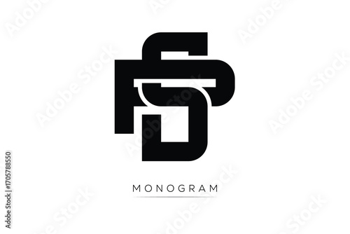 PS Creative Latter Logo. Monogram Logo Design.  Modern Minimal Initials Sing Symbol .