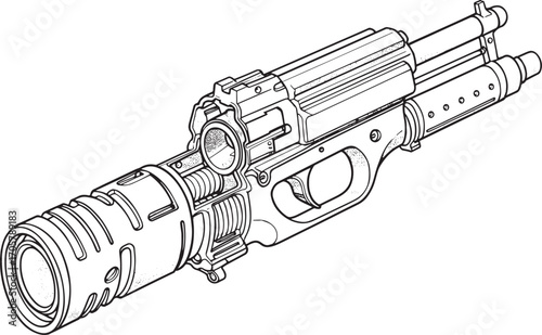Sci fi weapon silhouette for vector stock