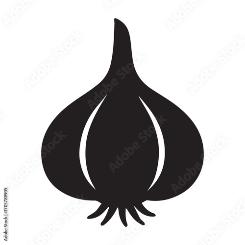 Minimalist flat design of garlic cloves for healthy food concepts