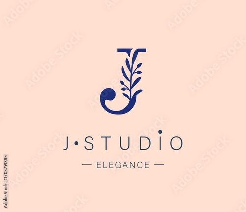 Logo, capital letter О. Monogram of Botanical Minimalistic, Initial. with Organic Plant Elements.