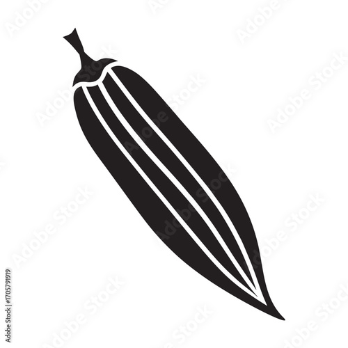 Fresh green okra isolated on white background realistic vector illustration