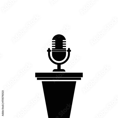 Podium with microphone icon for public speaking