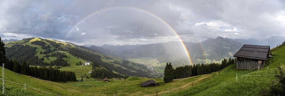custom made wallpaper toronto digitalView over the Brixen Valley with rainbow, Hochbrixen, Brixen im Thale, Kitzbühel Alps, Tyrol, Austria