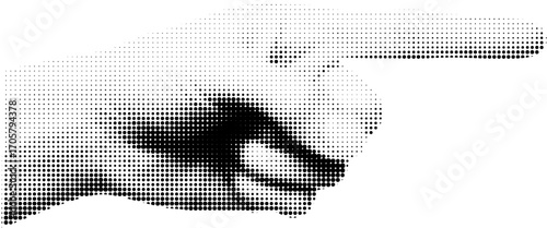 Halftone pointing finger