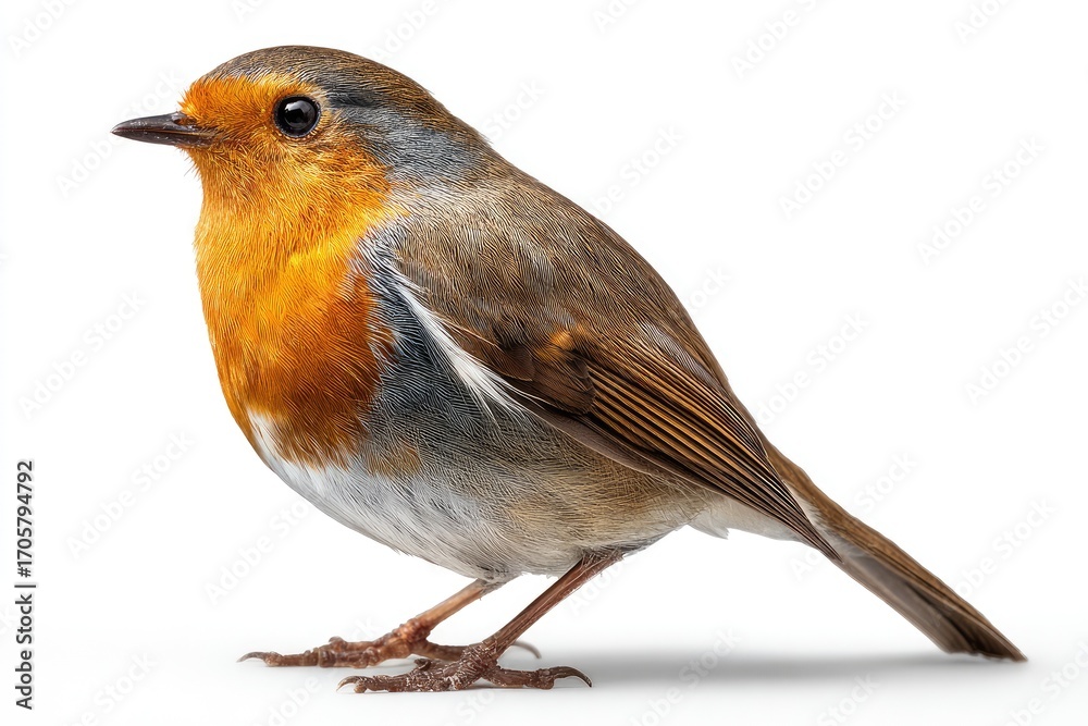 Fototapeta premium European robin in profile view