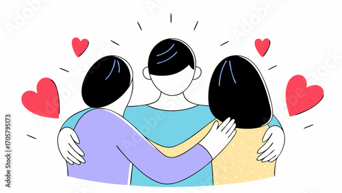 A supportive group hug illustrating the power of community, friendship, and connection for positive Mental Health