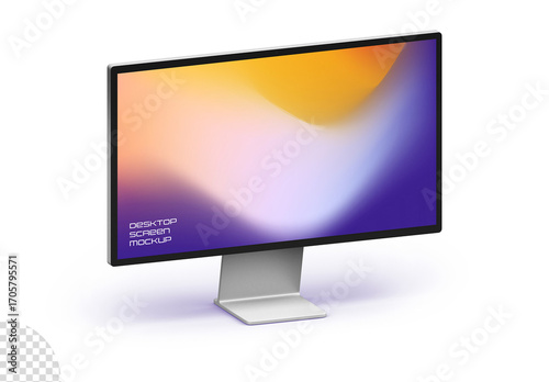 Desktop Computer Screen PC Monitor Mockup Isolated