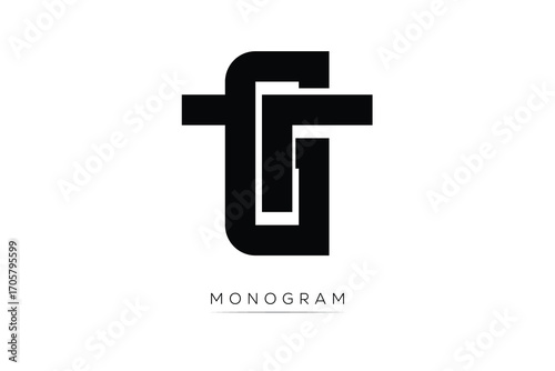 TG Creative Latter Logo. Monogram Logo Design.  Modern Minimal Initials Sing Symbol .