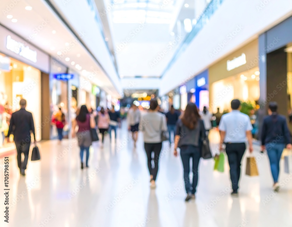 Fototapeta premium Crowded shopping mall interior