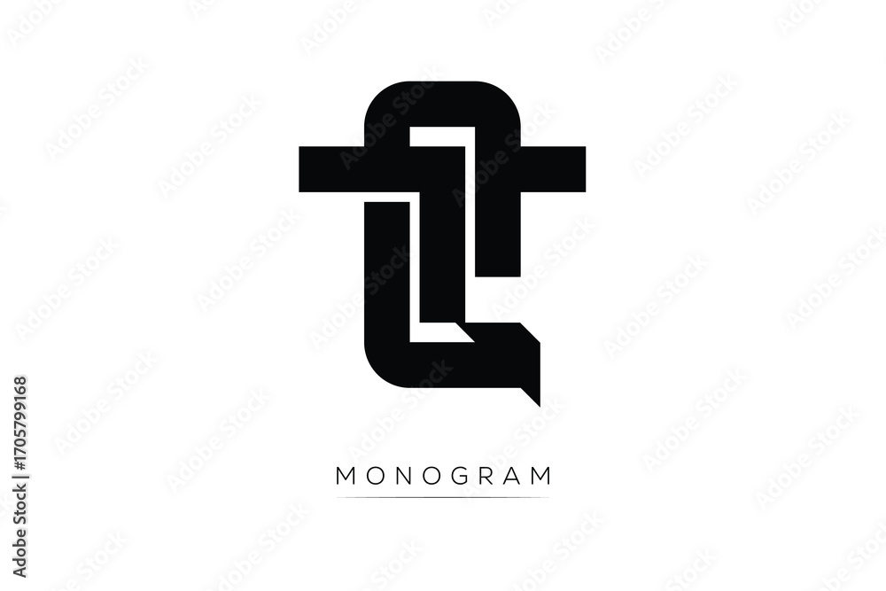 Fototapeta premium TQ Creative Latter Logo. Monogram Logo Design. Modern Minimal Initials Sing Symbol .