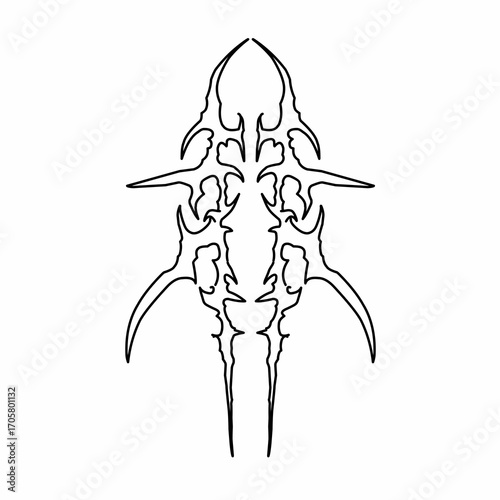 Abstract neo tribal cyber gothic symmetrical shapes vector design for tattoo ideas, streetwear t-shirt print dark apparel 