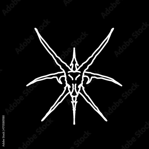 Abstract star shape sigil vector design for metal logo, tattoo, dark symbol print apparel merchandise 