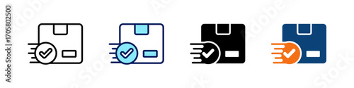 Package Delivery All In One Icon Multi Styles Vector Set