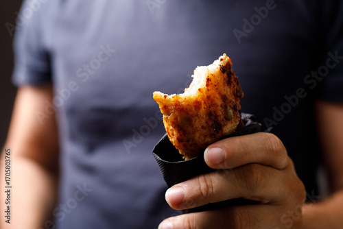Close-up of a person enjoyi...