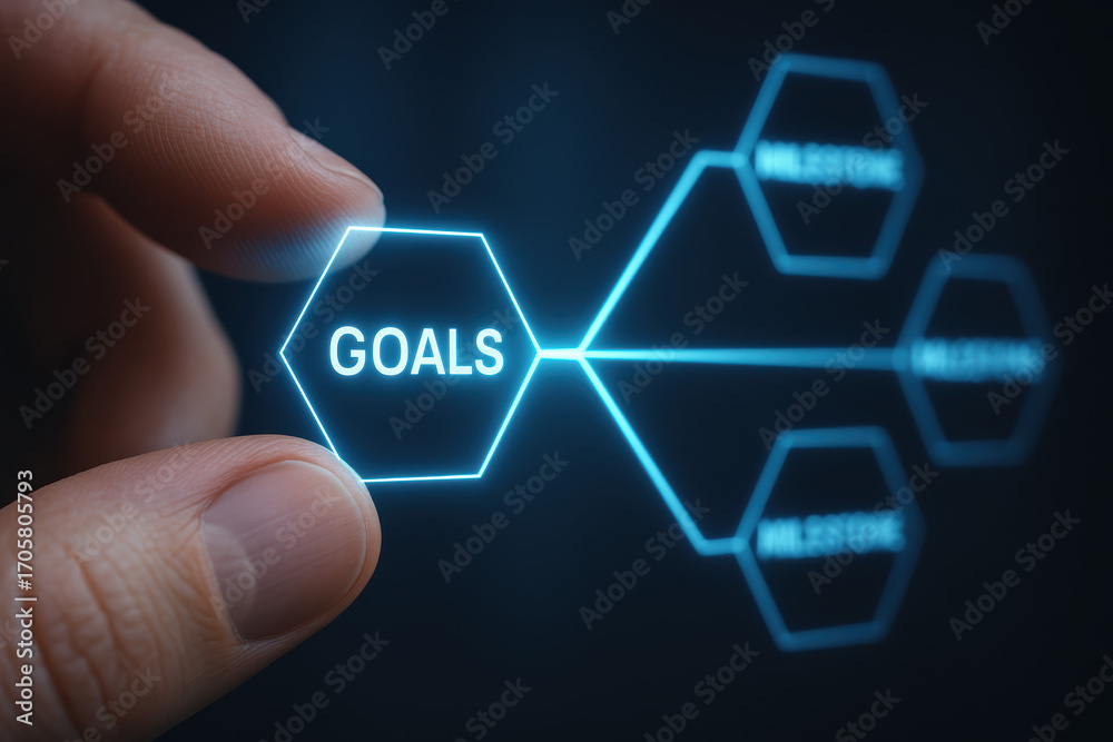 custom made wallpaper toronto digitalGoals and milestone inspire achievement success while planning guides project management with futuristic technology