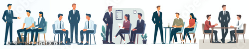 vector of a recruiter giving an explanation of the interview session