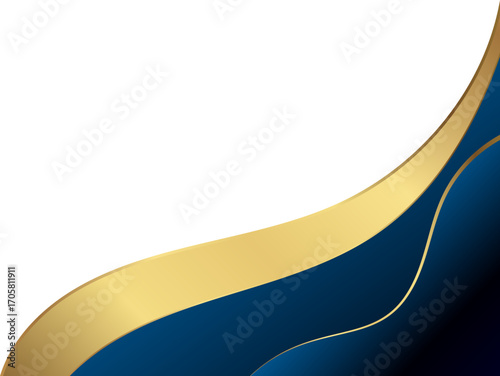Elegant Dark Blue and Gold Corner Graphic
