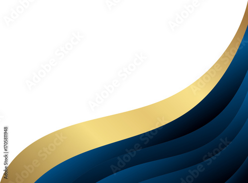 Elegant Dark Blue and Gold Corner Graphic