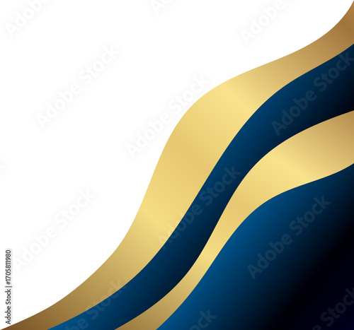 Elegant Dark Blue and Gold Corner Graphic