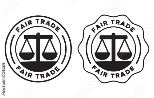 Fair Trade Label Vector Design | Fair Trade Badge Stamp | Ethical Business Seal Badge Icon