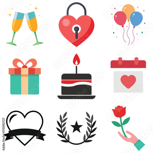 Two clinking champagne glasses icon celebrating an event
