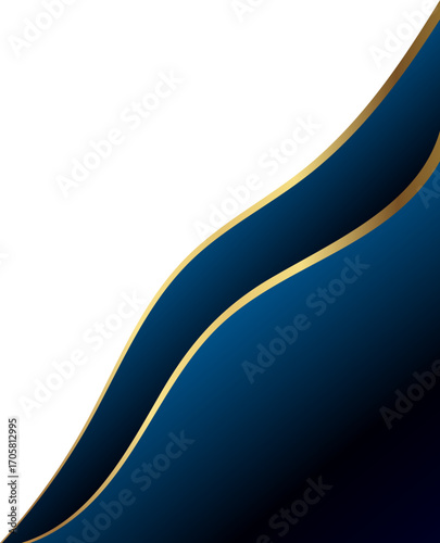 Corner element with flowing dark blue and gold