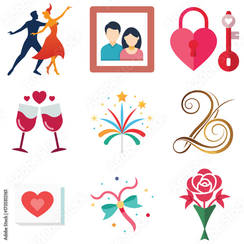 Elegant silhouette of a couple dancing together