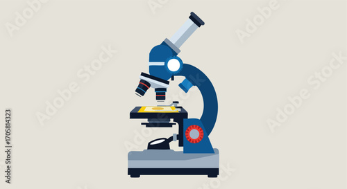 Microscope for Science Exploration: A detailed illustration of a laboratory microscope, a symbol of scientific inquiry and discovery. It sits on a neutral background.