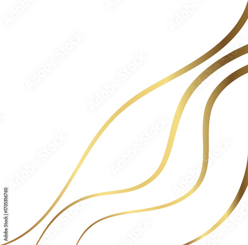 Gold Gradient Vector Corner Element