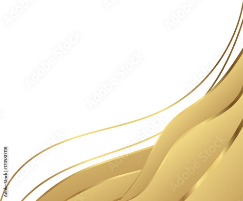 Gold Gradient Vector Corner Element