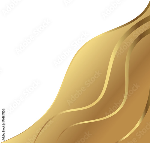 Gold Gradient Vector Corner Element