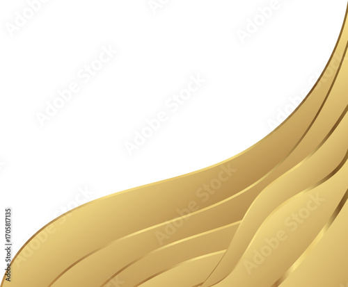 Gold Gradient Vector Corner Element