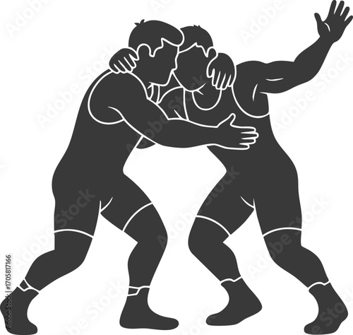 vector silhouette of a wrestler