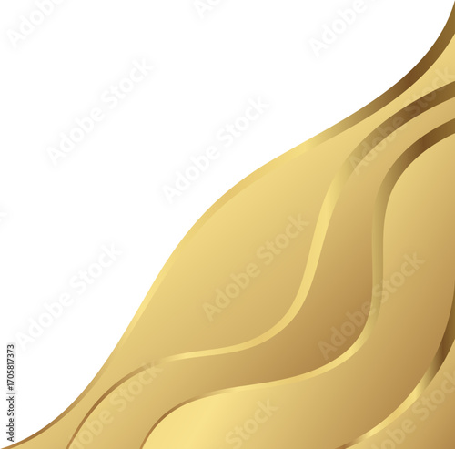 Gold Gradient Vector Corner Element