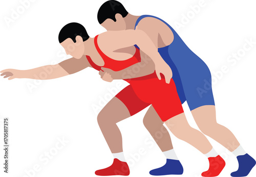 vector silhouette of a wrestler