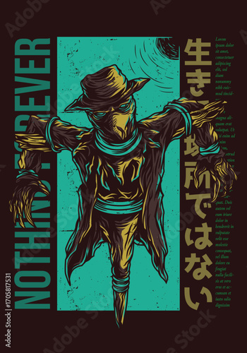 Nothing Forever Scarecrow Vintage T-Shirt Design