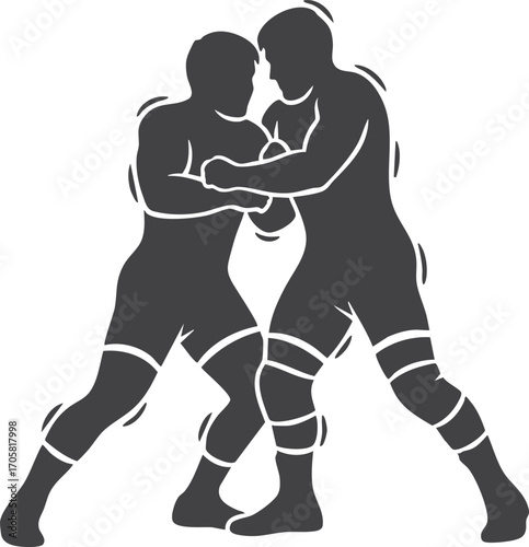 vector silhouette of a wrestler