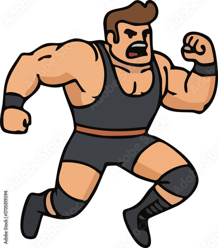 vector silhouette of a wrestler