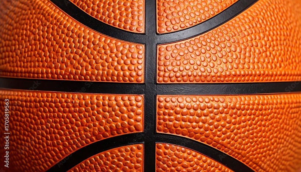 Fototapeta premium Close-up Macro Shot of a Textured Basketball Surface.