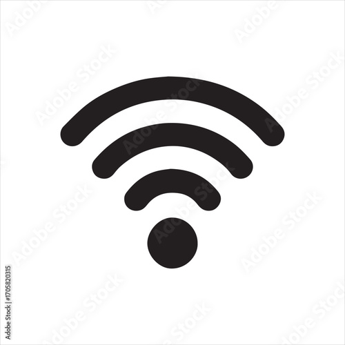 Wireless connectivity icon: A minimalist graphic depicts a signal emitting from a central point, representing digital communication in a photorealistic illustration.