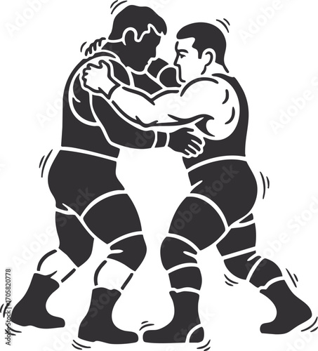 vector silhouette of a wrestler