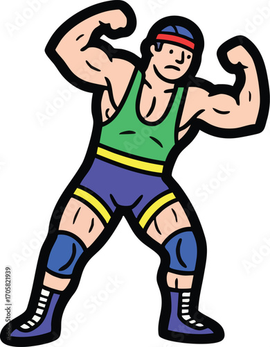 vector silhouette of a wrestler