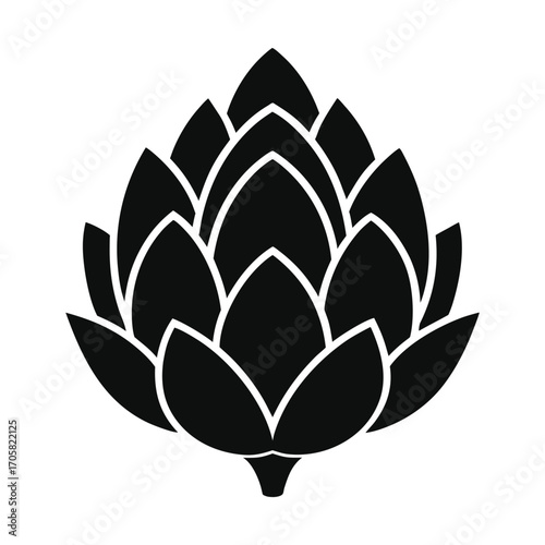 Top view of artichoke isolated on clean white vector background