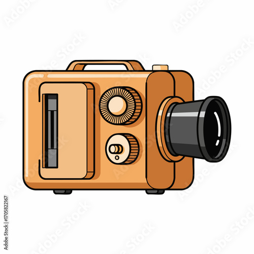 Vintage Filmstrip Projector Vector Illustration