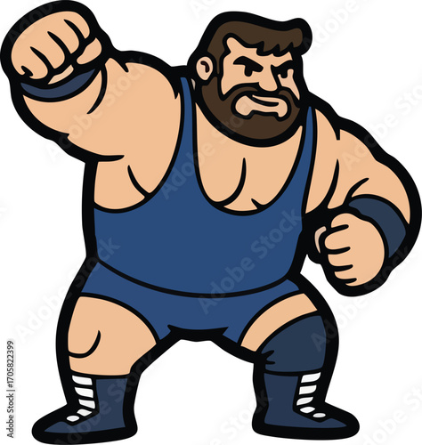 vector silhouette of a wrestler