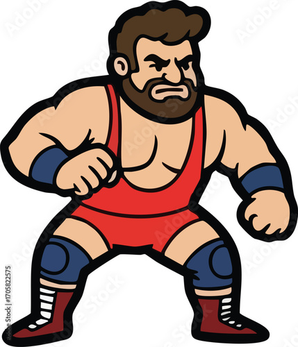 vector silhouette of a wrestler