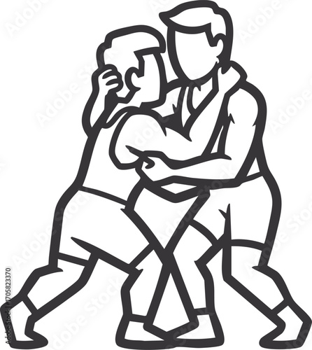 vector silhouette of a wrestler