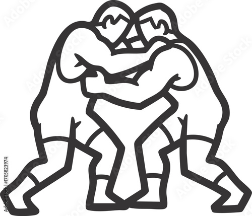 vector silhouette of a wrestler