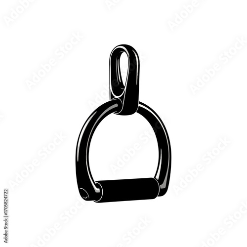 Black exercise handle silhouette isolated on white background