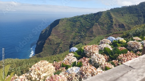 madeira island, sea, water, blue, waves, landscape, travel, adventure, destination, nature, view, rock, cliff, mountain, green, paradise, sunset, dawn, evening, dark, ligth, peace, paradise, horizon